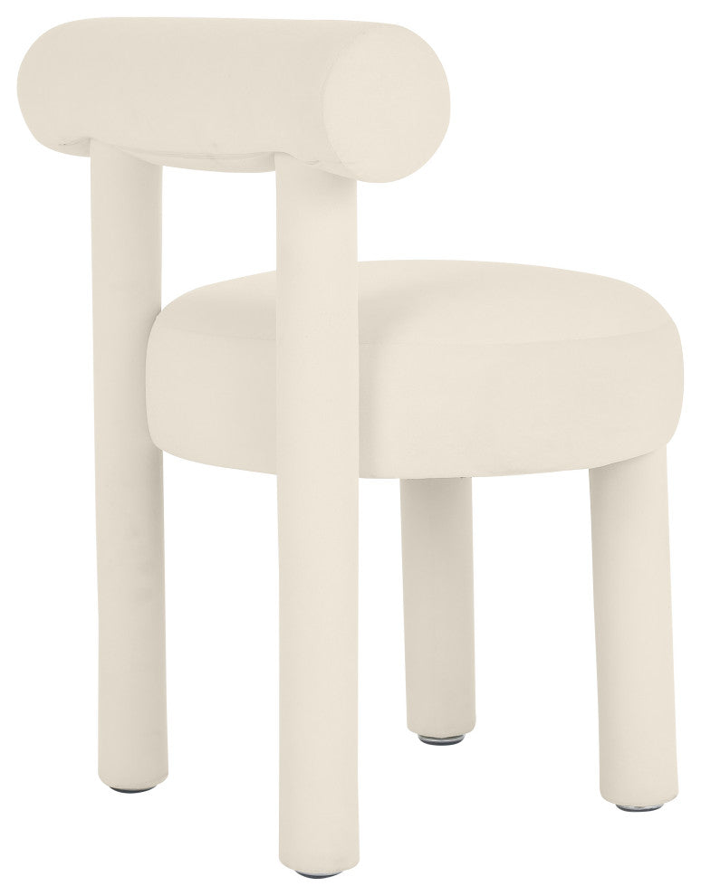 Carmel Dining Chair, Cream Velvet