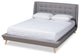 Jazlyn Gray Fabric Upholstered King Wingback Platform Bed