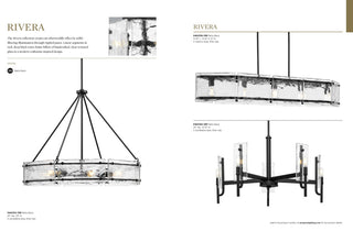 Rivera Collection 5-Light Matte Black Luxe Island Linear Chandelier Light