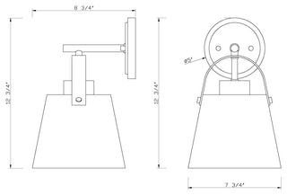Z-LITE 1-Light Wall Sconce, Matte Black