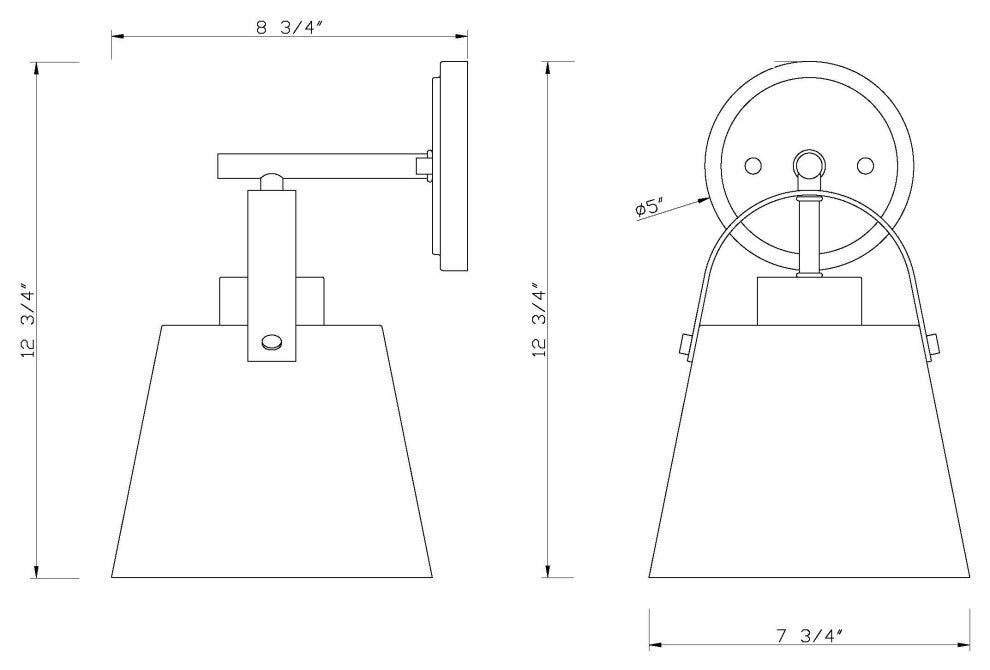 Z-LITE 1-Light Wall Sconce, Matte Black