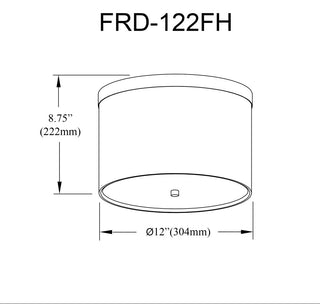 Frederica 2-Light Flush Mount, Polished Chrome, Black Shade