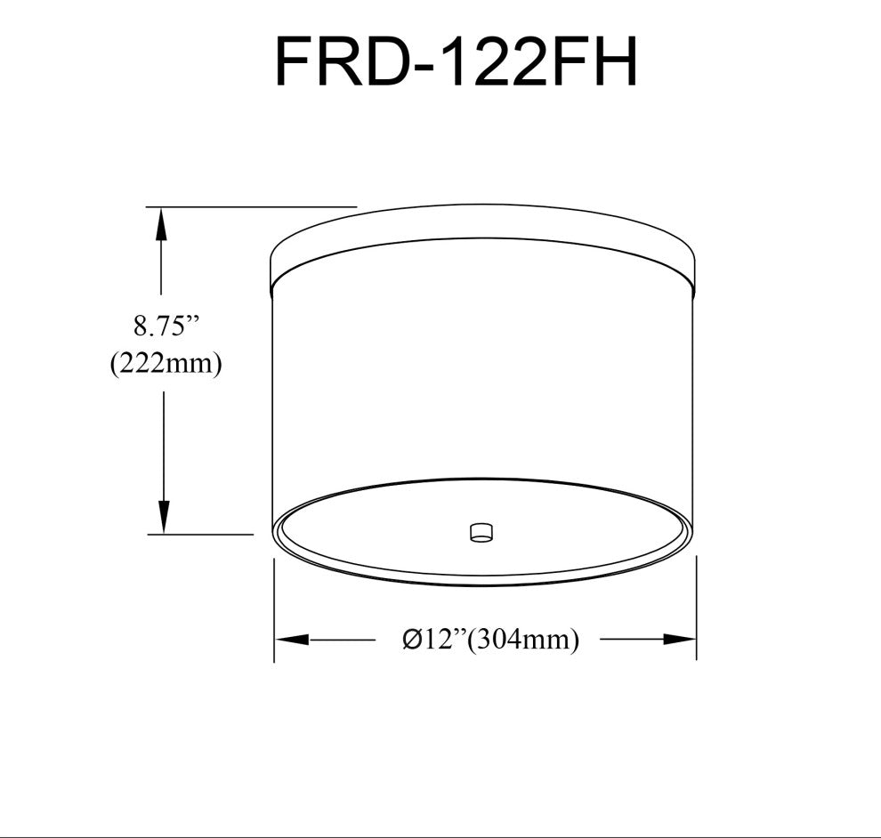 Frederica 2-Light Flush Mount, Polished Chrome, Black Shade