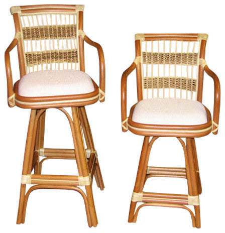 Spice Island 30" Bar Stool in Natural, Mint Fabric