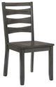 Wooden Side Chair With Slat Back Design, Gray, Pack of Two