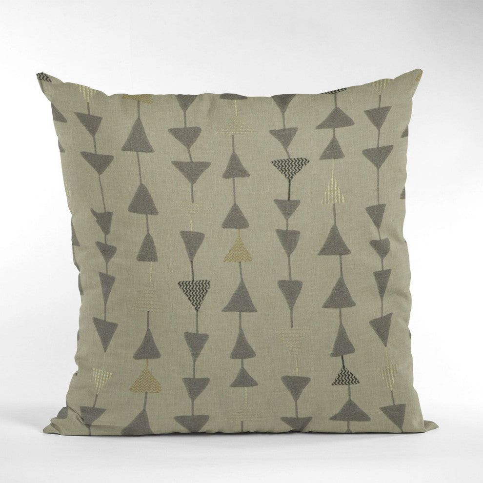 Pebble Manti Embroidery Luxury Throw Pillow, Double sided 24"x24"