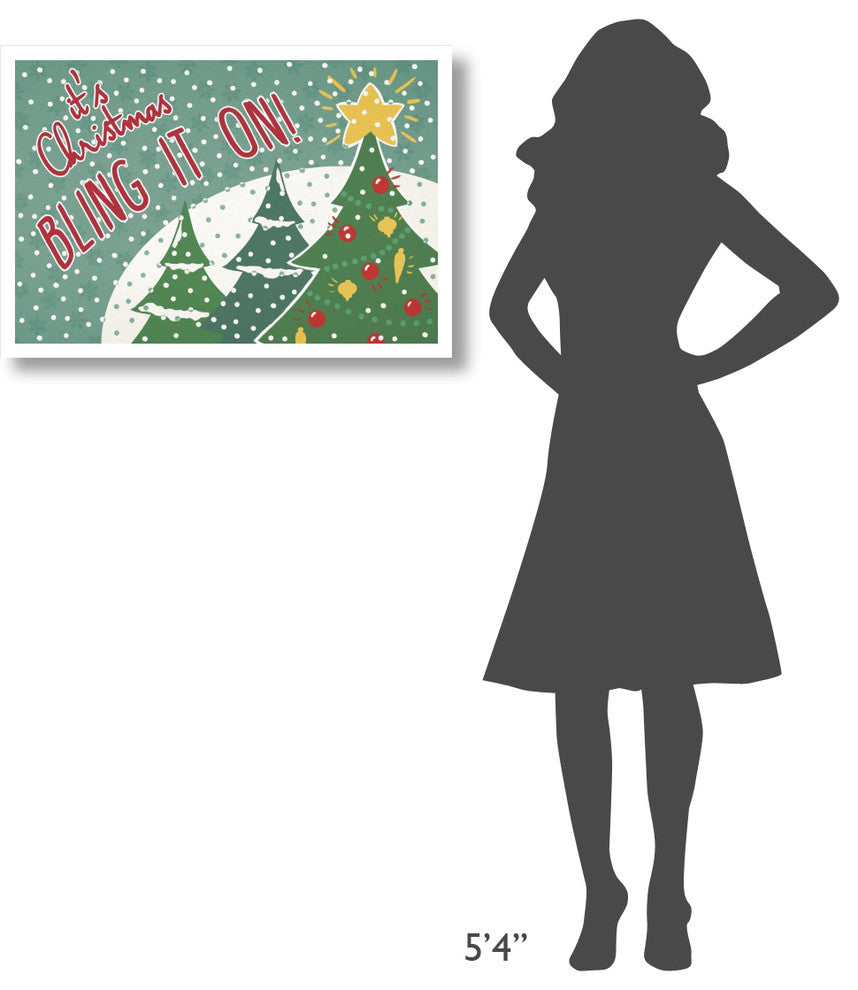 "Retro Christmas IV Bright" Digital Paper Print by Janelle Penner, 32"x22"