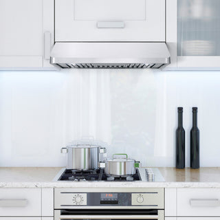 4-Piece, 36" Gas Range, 36" Range Hood, 24" Dishwasher and Refrigerator