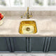 Nantucket Sinks'' SQRB-7SM 16.625 Inch Brass Square Dualmount Bar Sink