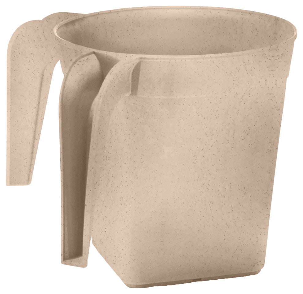 YBM Home Square Plastic Wash Cup, long-lasting, Beige W/ Dots, 1