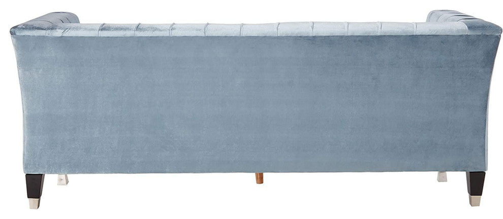 Honor Sofa, Blue-Gray Velvet