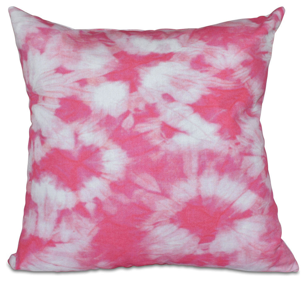 Chillax, Geometric Print Pillow, Pink, 20"x20"