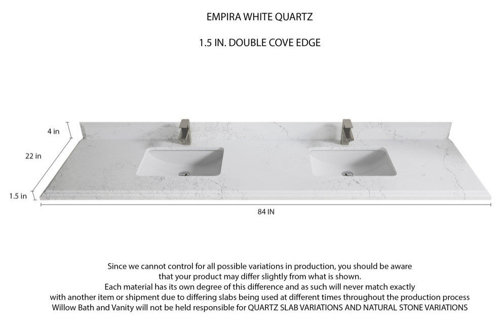 Sonoma Teak 84 Double Sink Bath Vanity in Dark Natural with 1.5" Empira Quartz