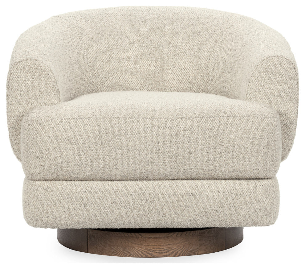 Chassia Upholstered Fabric Swivel Accent Chair