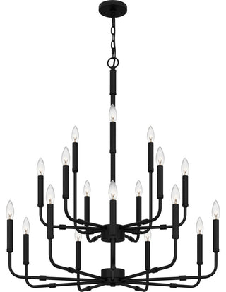 Quoizel ABR5132 Abner 18 Light 32"W Taper Candle Style Chandelier - Matte Black