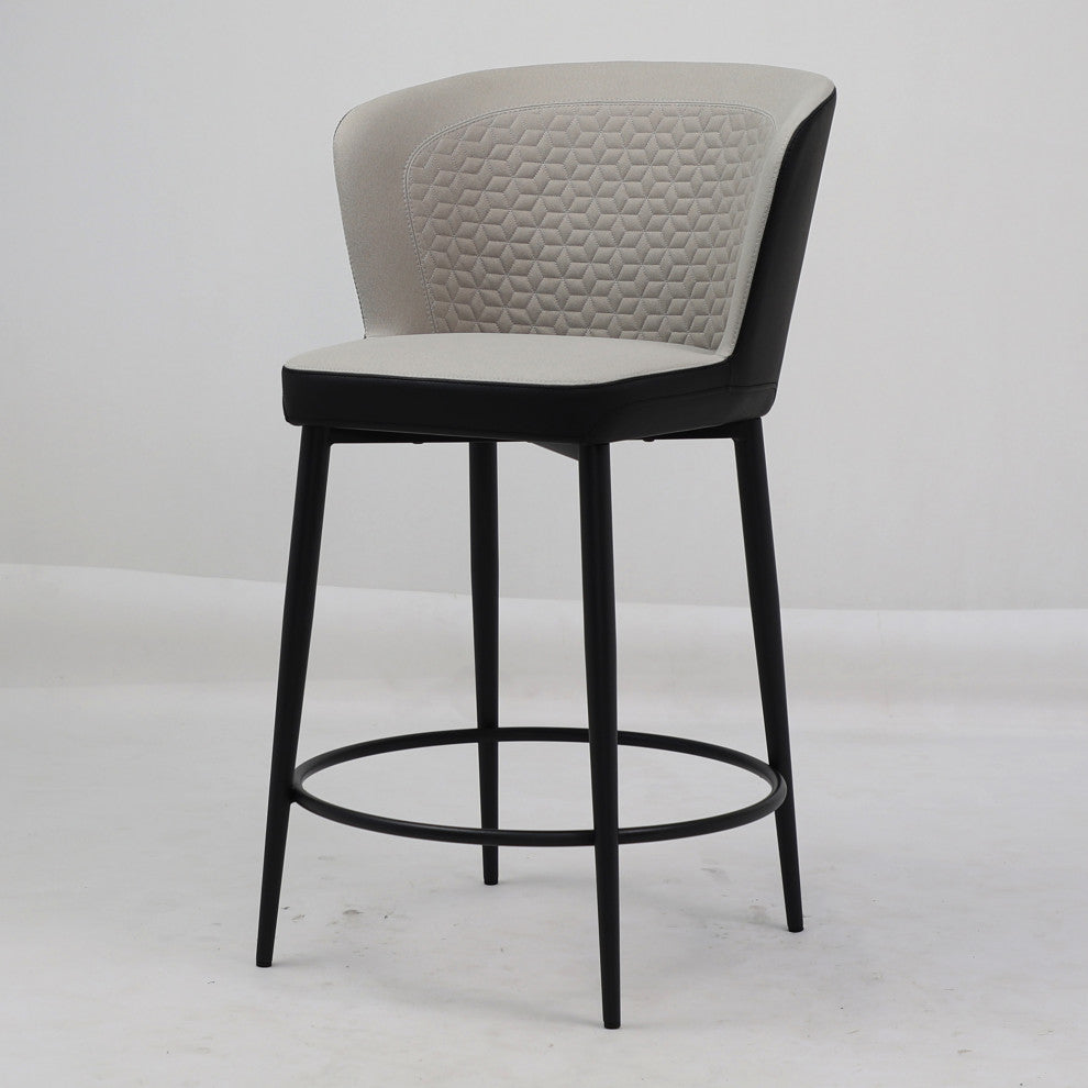 Elite Living Camilla Wingback Modern 25.5" Counter Stool, Taupe/Black