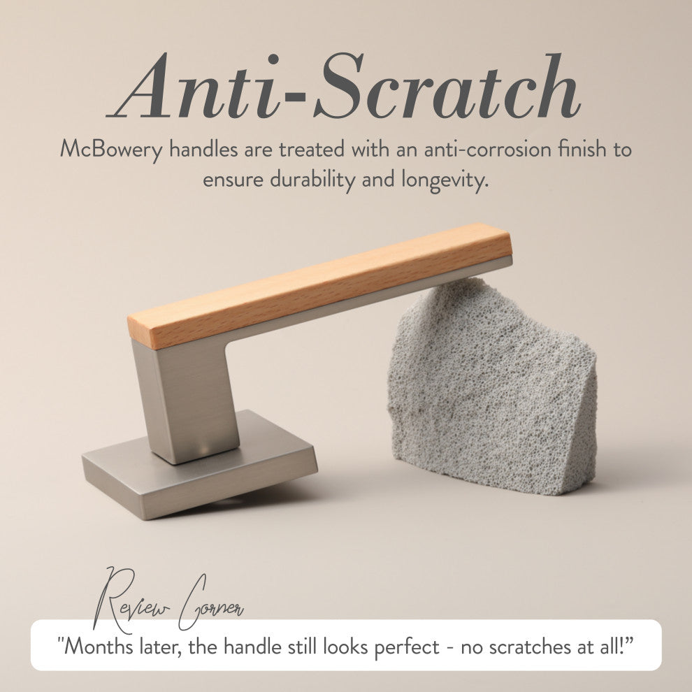 Modern Heavy Duty Designer Interior Door Lever - Summit Collection, Satin Nickel, Privacy Left Hand