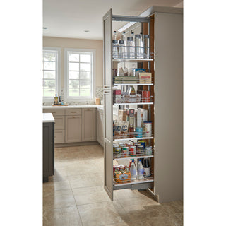 Adjustable Solid Surface Pantry System for Tall Pantry Cabinets, Gray, 10.25"