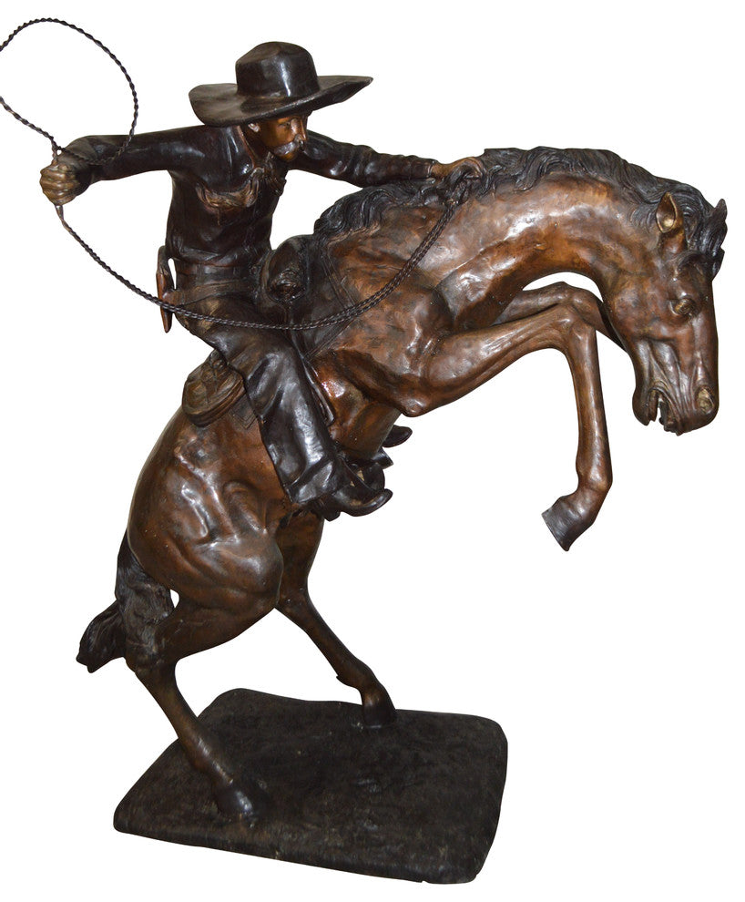Bronco Buster Giant Bronze Statue -  Size: 65"L x 52"W x 64"H.