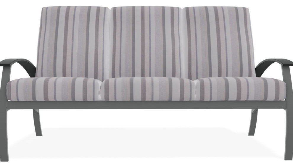 Belle Isle Cushion 3-Seat Outdoor Sofa, Sensory Dove/Graphite