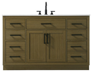 Home Living 54" Single Bathroom Vanity, Chestnut Brown
