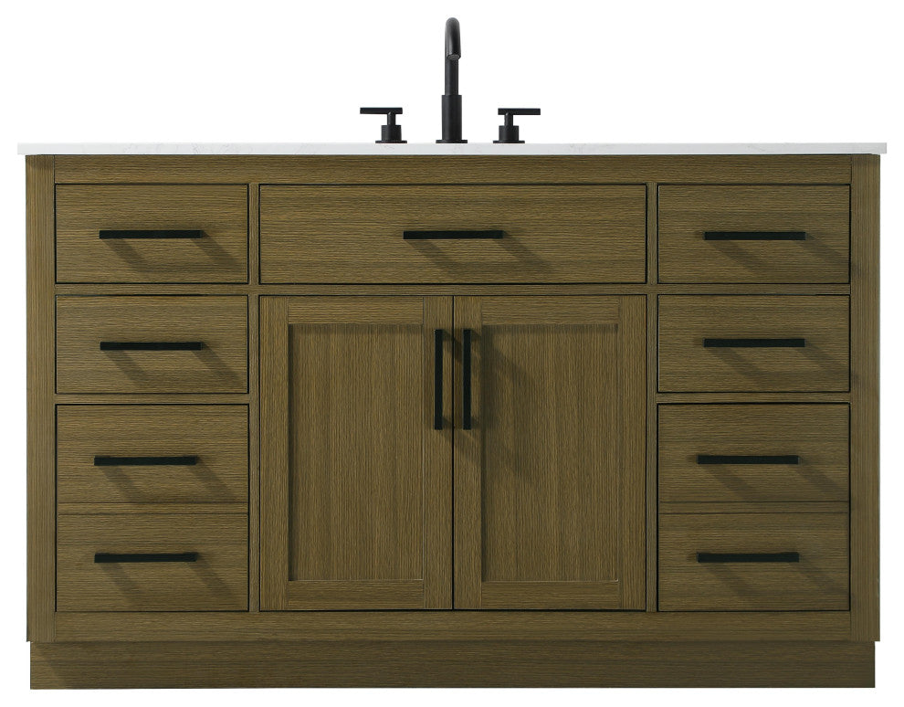 Home Living 54" Single Bathroom Vanity, Chestnut Brown