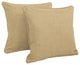 18" Outdoor Spun Polyester Square Throw Pillows, Set of 2, Sandstone
