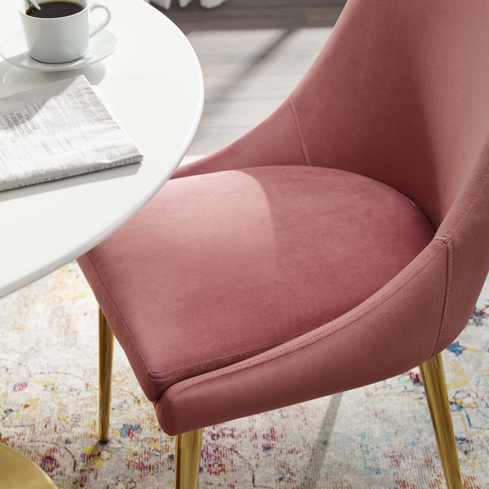 Dusty Rose Viscount Modern Accent Performance Velvet Dining Chair