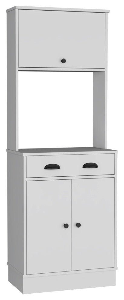 Tennant Kitchen Pantry with Drawer, 2 Cabinets, and Microwave Stand