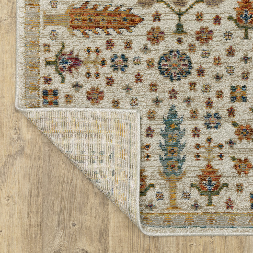 Adeline Ancient Traditions Ivory/Gold Area Rug 7'10" x 10'10"