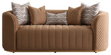 Ariana Velvet Loveseat, Caramel/Gold