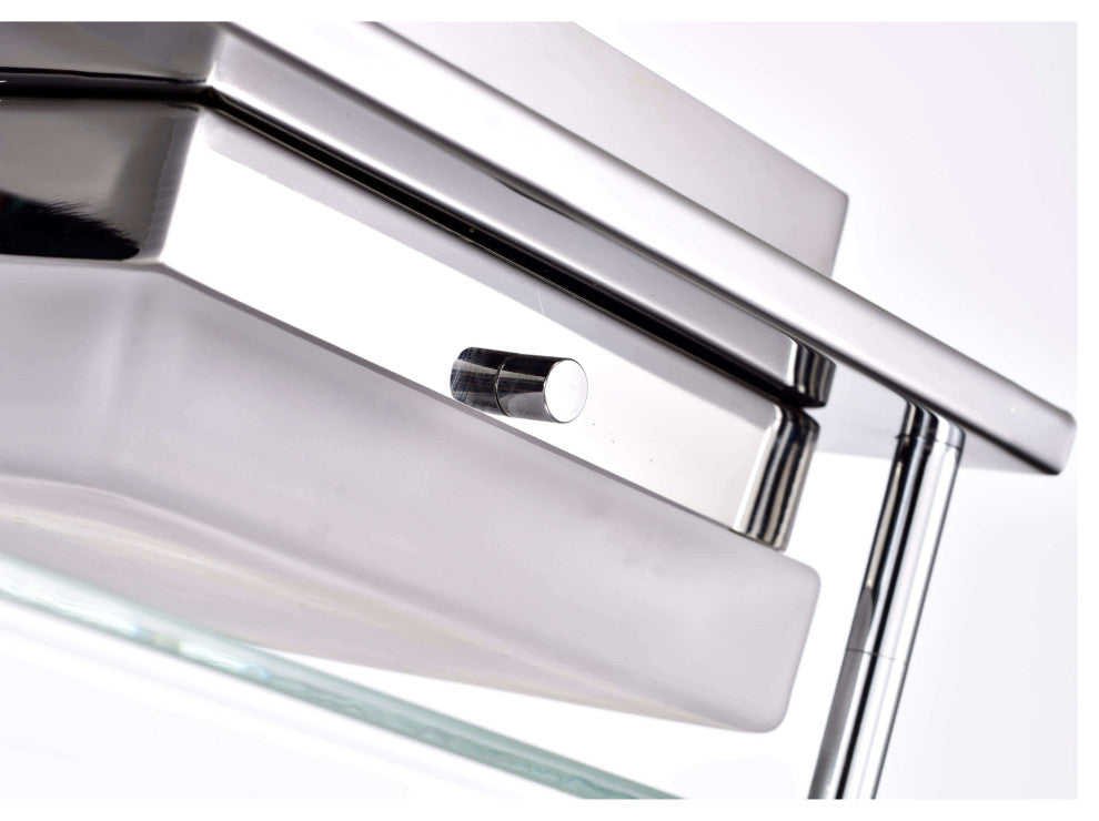 Lynn Chrome 2-light Square Frosted Glass Flush Mount Ceiling Light