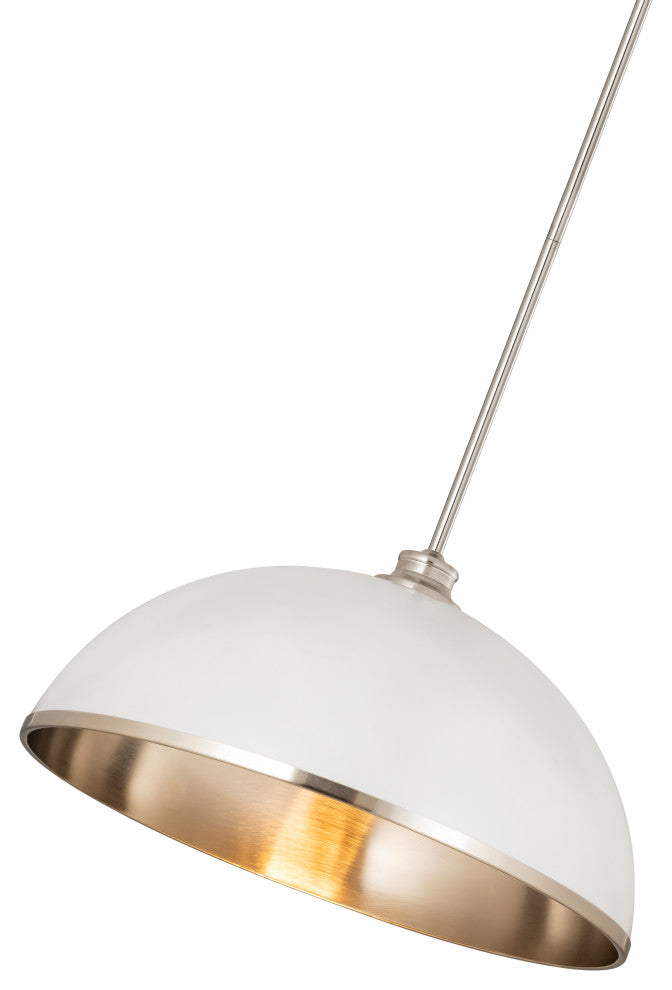 Zlite 1004P20-MW-BN 1-Light Pendant, Mate White