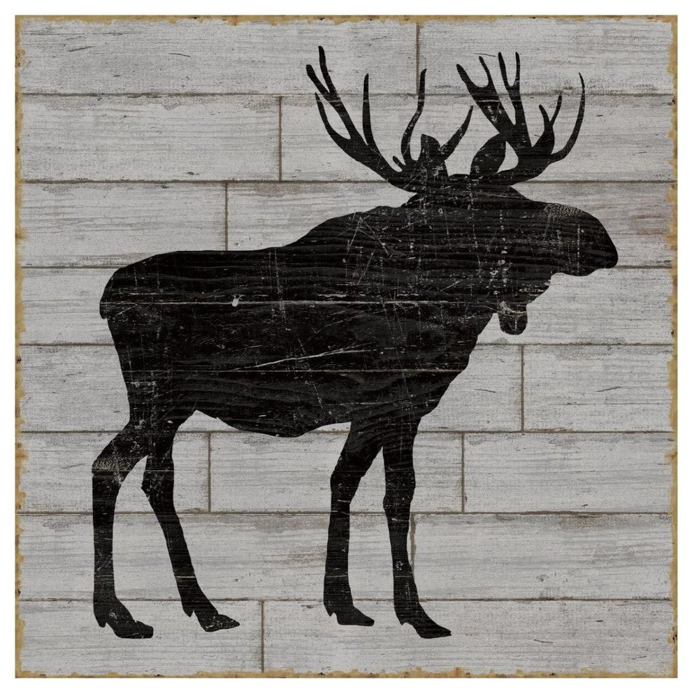 "Lake Lodge I Grey no Words" Digital Paper Print by Sue Schlabach, 32"x32"