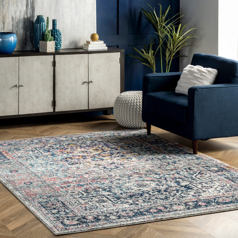 Nuloom Persian Vintage Raylene Area Rug, Blue 3'x5'