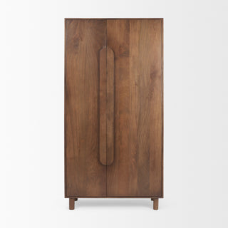 Astrid 36.0L x 17.0W x 70.0H Medium Brown Solid Wood Armoire