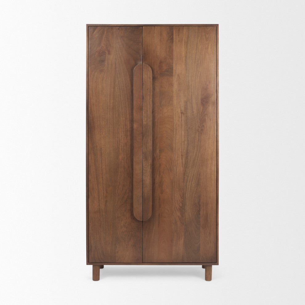 Astrid 36.0L x 17.0W x 70.0H Medium Brown Solid Wood Armoire