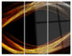 "Red Golden Shapes in Black" Digital Metal Wall Art, 3 Panels, 36"x28"
