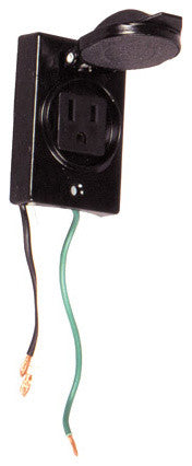Post Electrical Outlet, Black