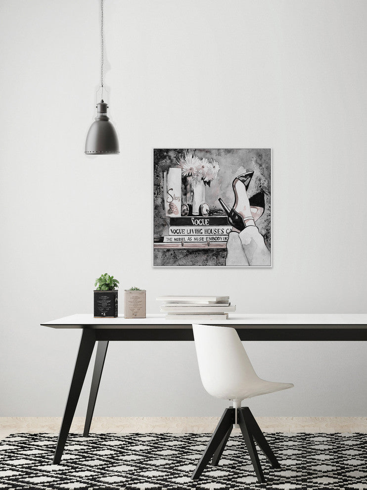 "The Model Is Me" Floater Framed Painting Print on Canvas, 48"x48"