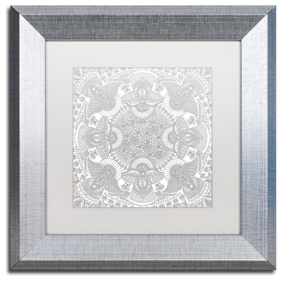 Hello Angel ''Christmas Angels'' Art, Silver Frame, White Mat, 11x11