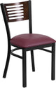 Metal Restaurant Chair, Burgundy