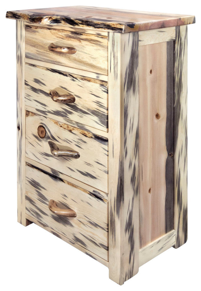 Big Sky Collection Live Edge 4 Drawer Chest of Drawers, Natural