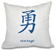 26"x26" Courage, Word Print Pillow, Blue