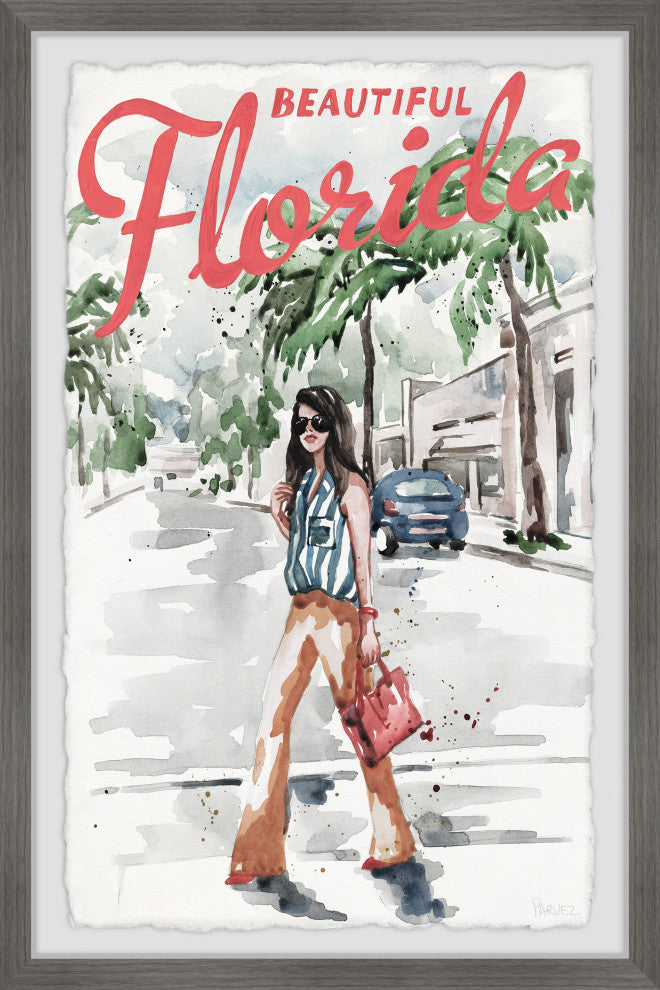 "Beautiful Florida" Framed Painting Print, 20x30
