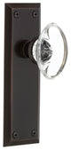 New York Plate Privacy Oval Clear Crystal Glass Knob, Timeless Bronze