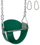 High-Back Half-Bucket Swing Seat With Chains and Hooks, Green