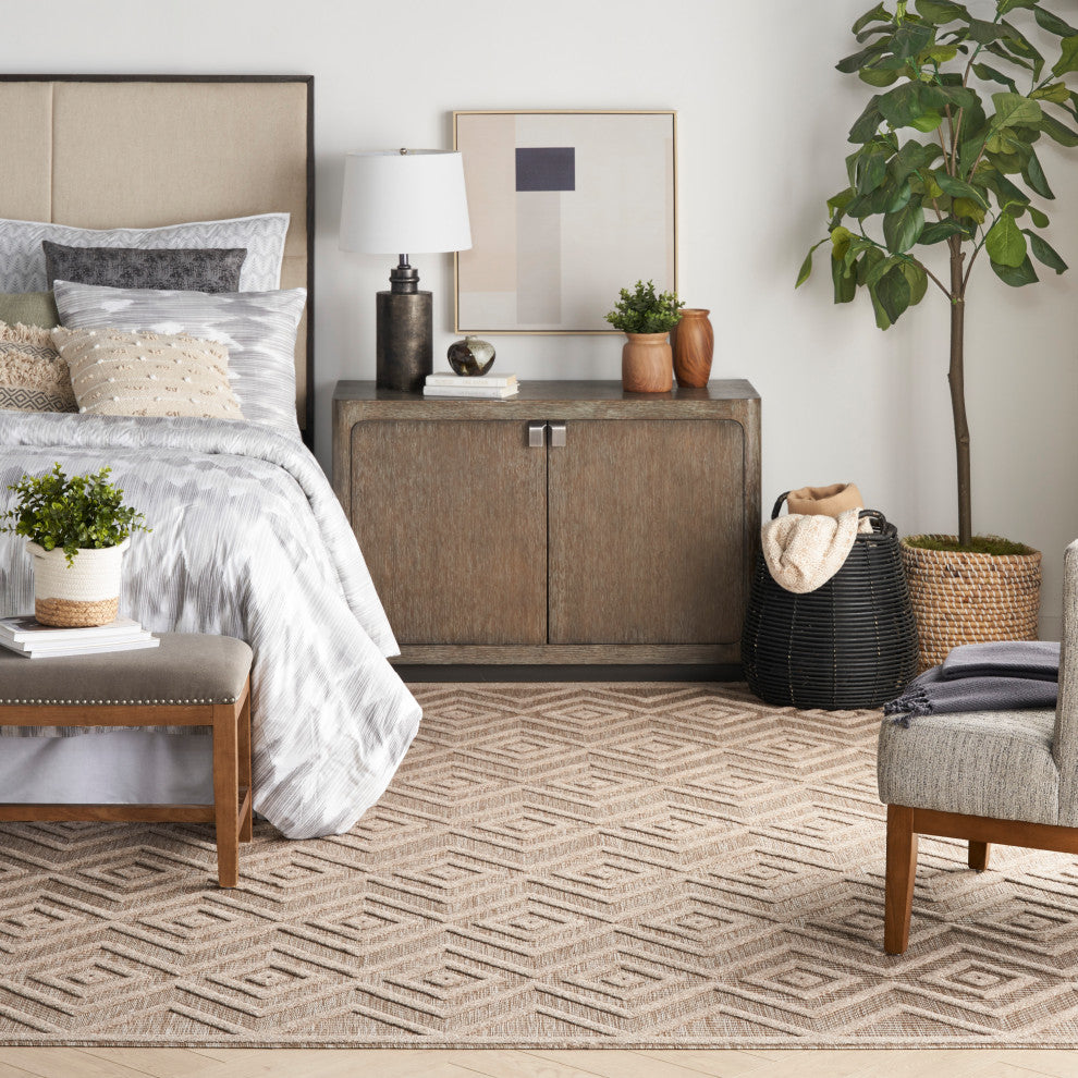 Nourison Versatile 9' x 12' Natural Beige Modern Area Rug
