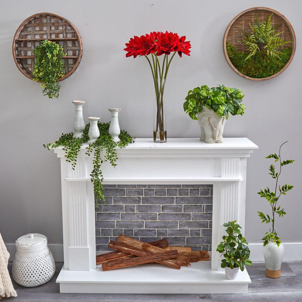 30" Lotus Artificial Arrangement, Cylinder Vase