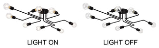 Liz 8-Light Black Sputnik Linear Flush Mount
